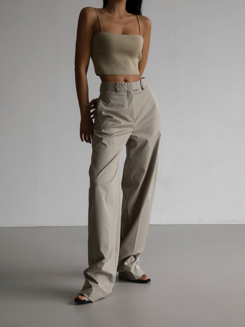 STRAIGHT FIT TAILORED TROUSERS