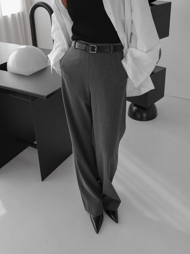 STRAIGHT FIT TAILORED TROUSERS