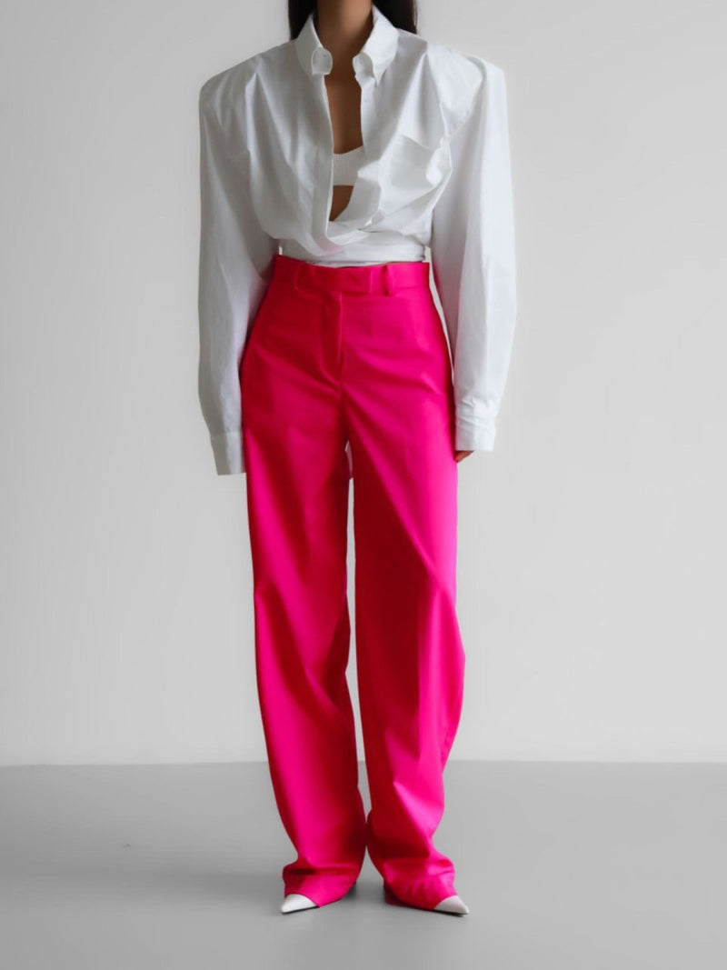 STRAIGHT FIT WIDE TROUSERS