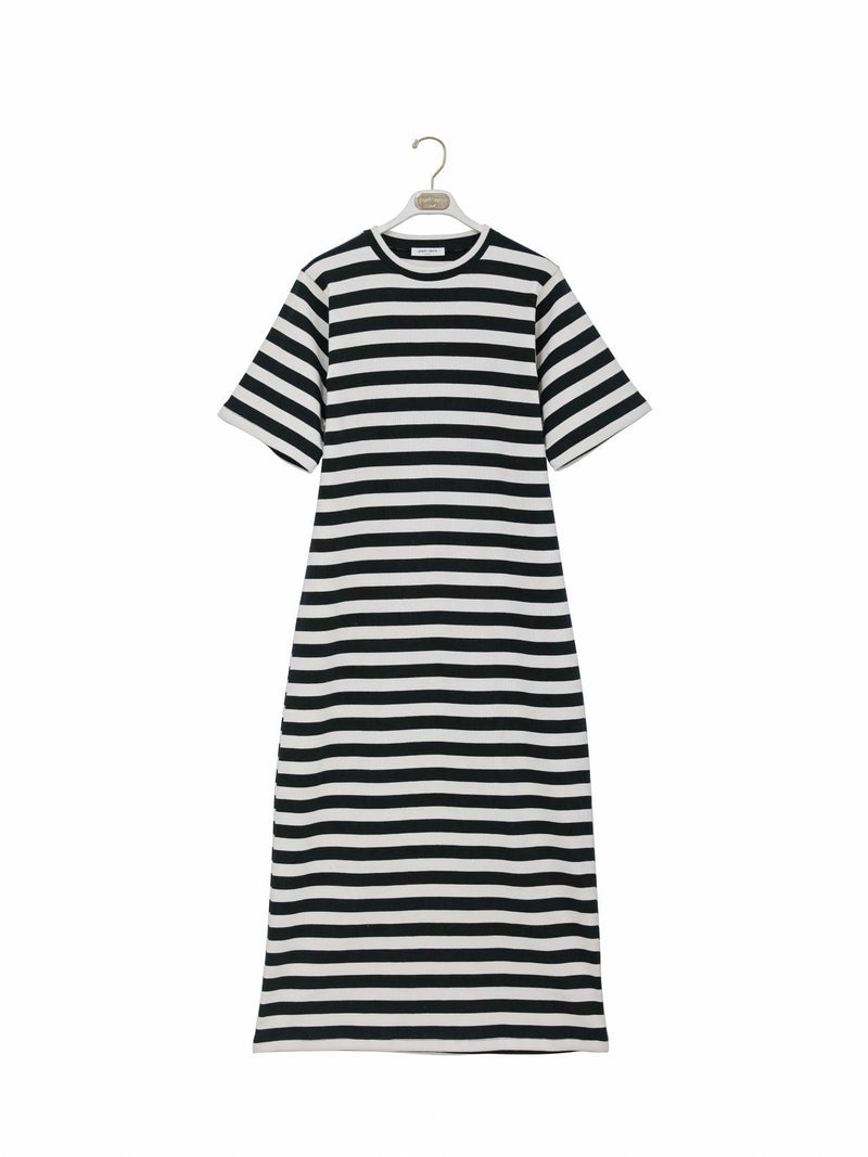 STRIPED RIBBED MAXI DRESS