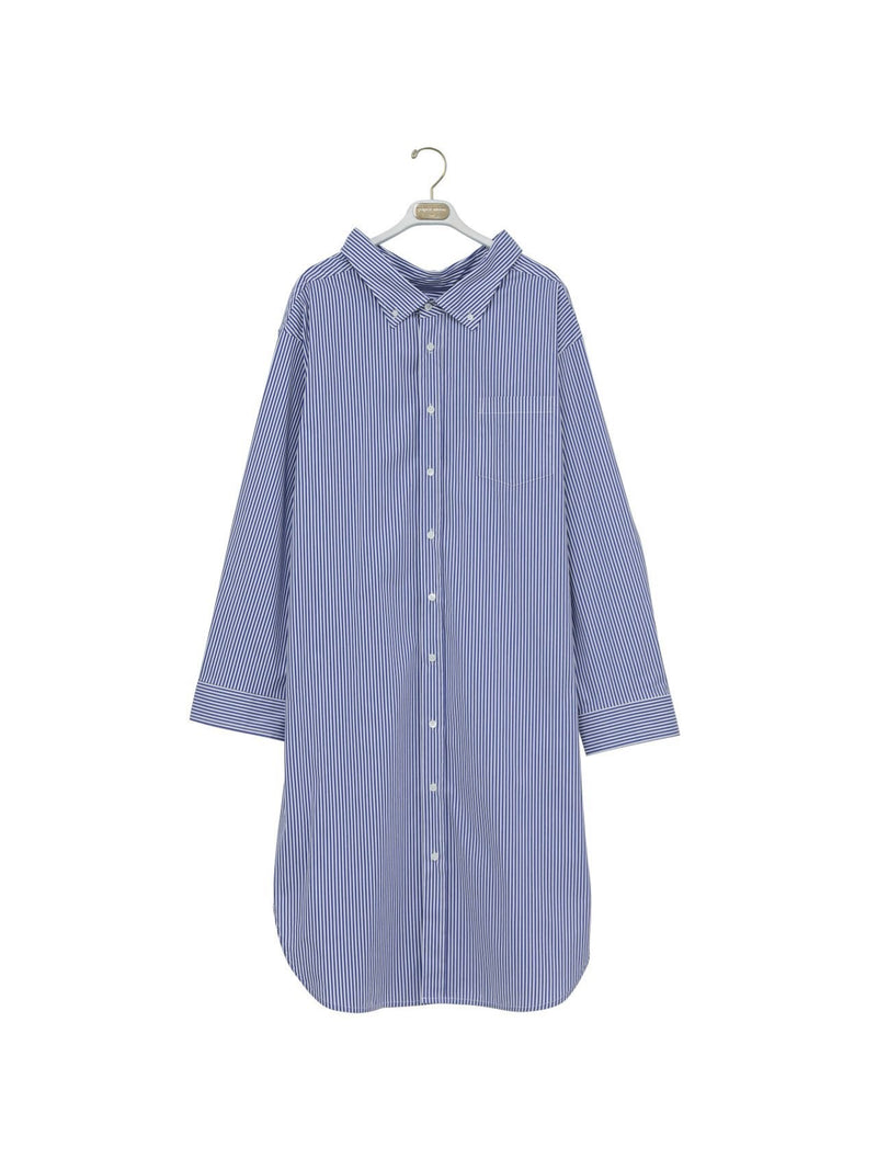 STRIPED SWING MAXI SHIRT DRESS