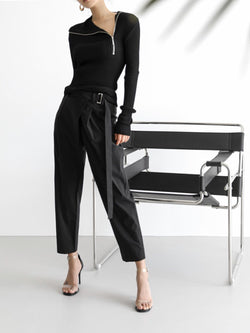 BELTED SUMMER WRAP TROUSERS