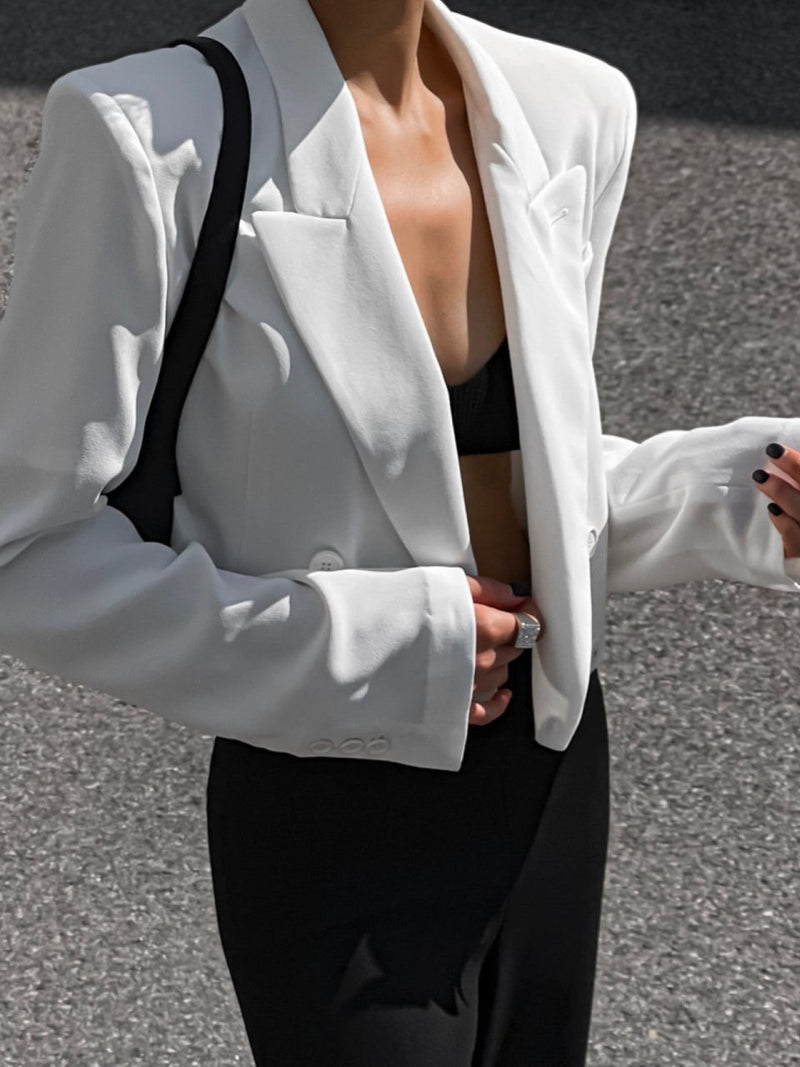 SUMMER CROPPED CREPE BLAZER