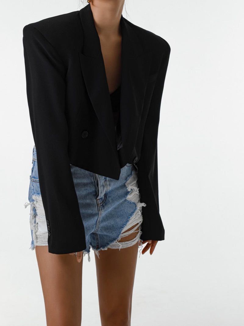 SUMMER CROPPED CREPE BLAZER