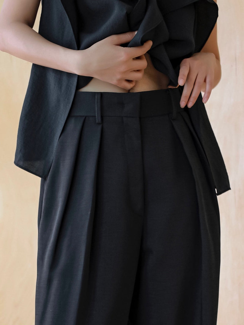 SUMMER DOUBLE PLEATED TROUSERS