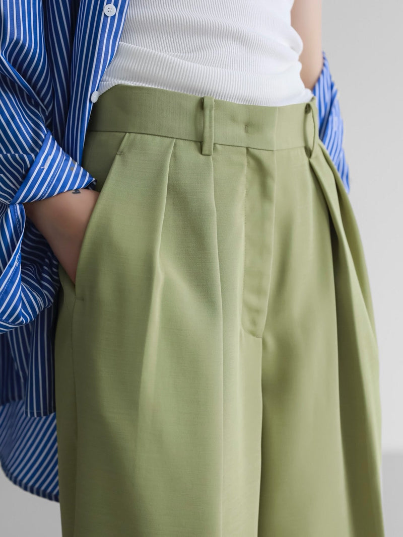 SUMMER DOUBLE PLEATED TROUSERS