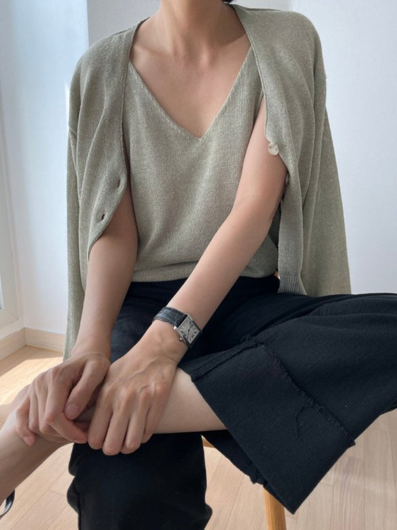 SUMMER HANJI LINEN CARDIGAN