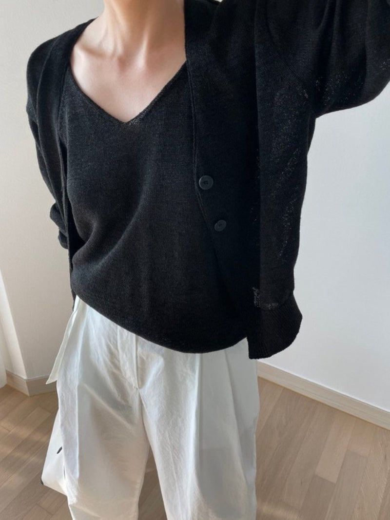 SUMMER HANJI LINEN CARDIGAN