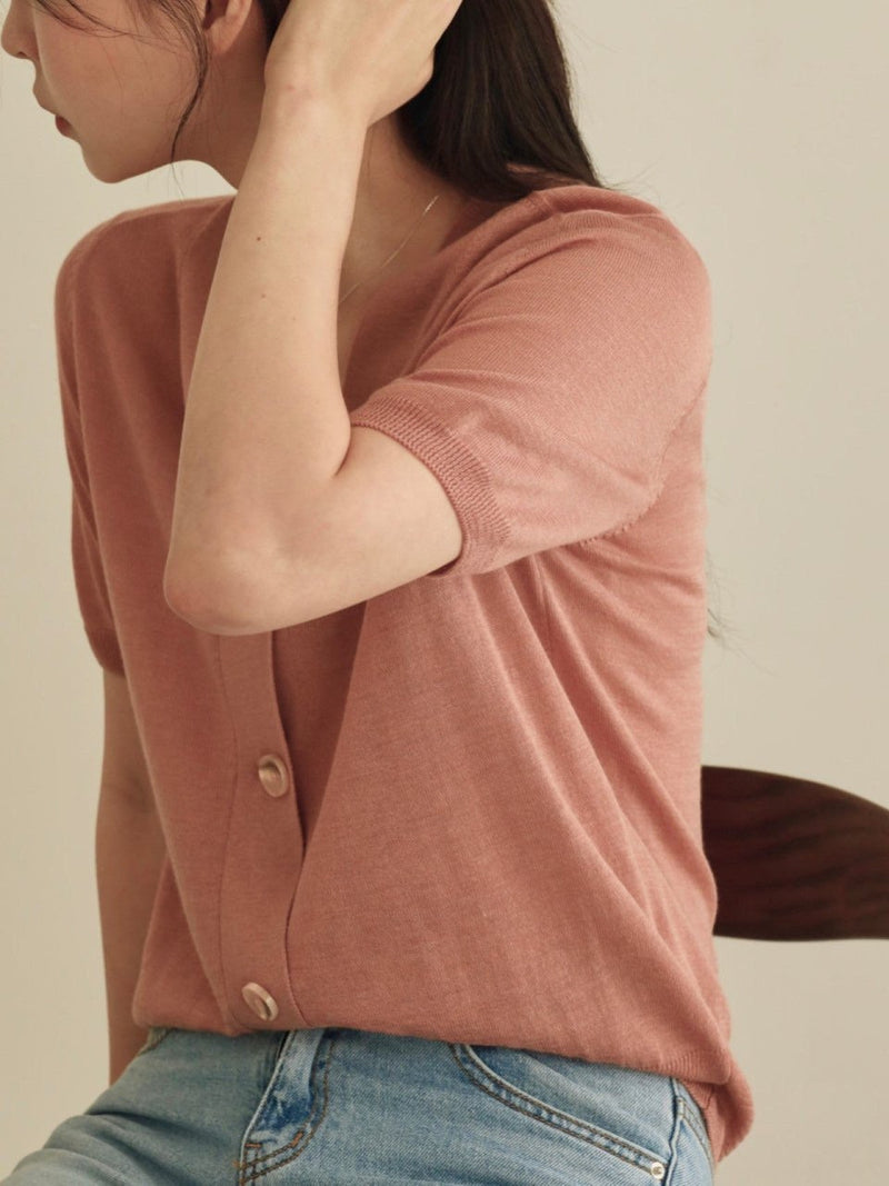 SUMMER V-NECK BUTTON CARDIGAN