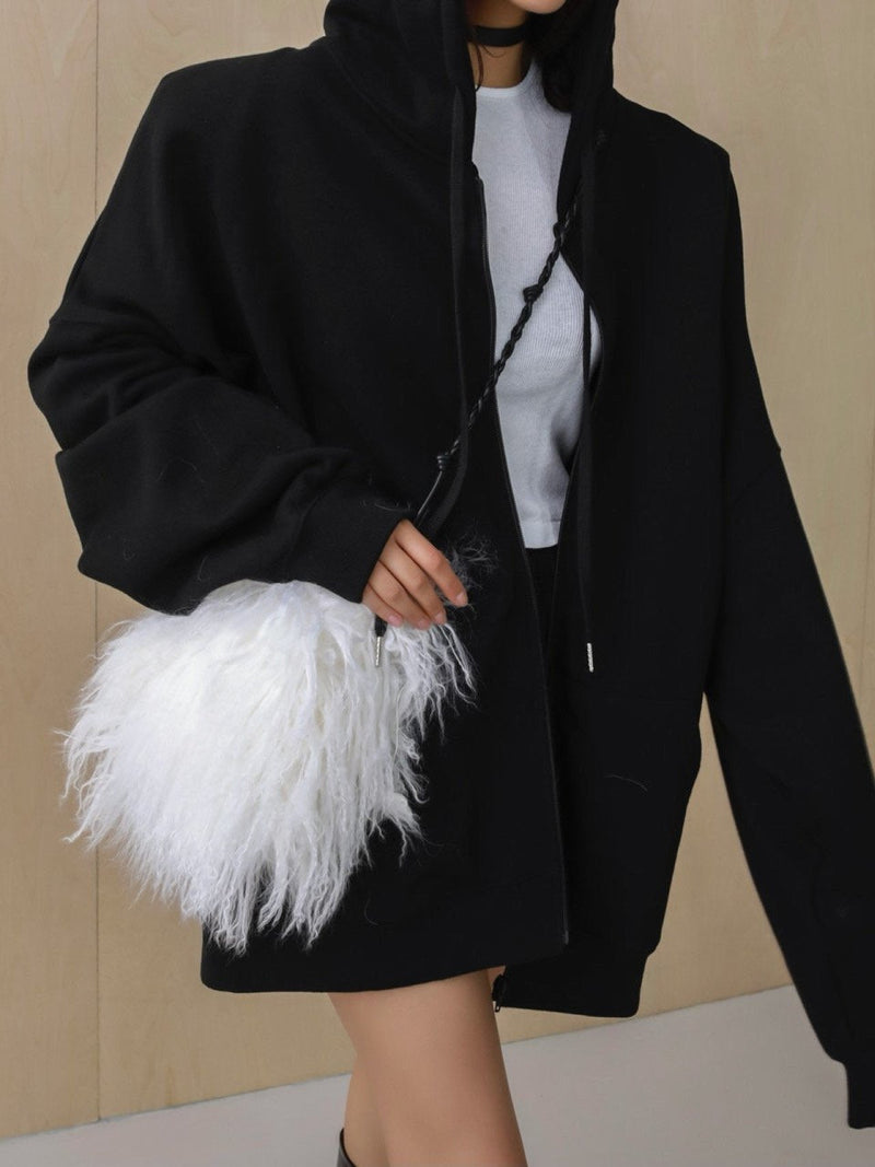 SUPER OVERSIZED PADDED SHOULDER HOODIE