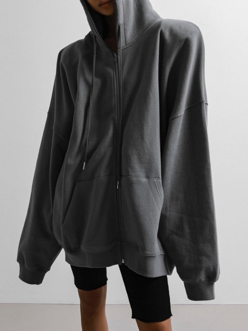 SUPER OVERSIZED PADDED SHOULDER HOODIE
