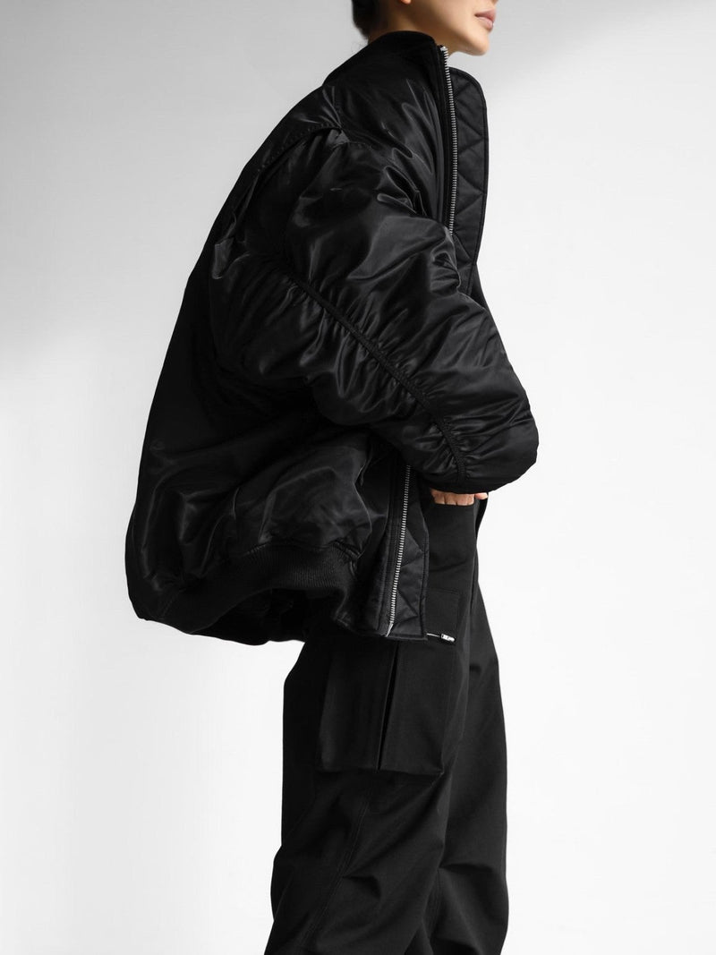 SUPER OVERSIZED ZIPPED BOMBER JACKET