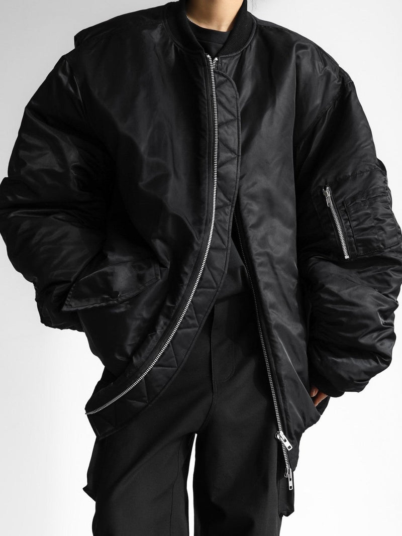 SUPER OVERSIZED ZIPPED BOMBER JACKET