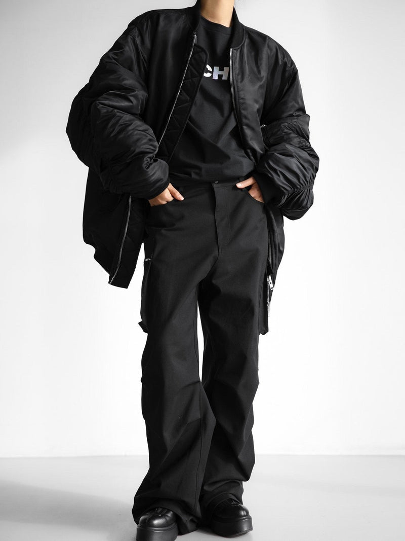 SUPER OVERSIZED ZIPPED BOMBER JACKET