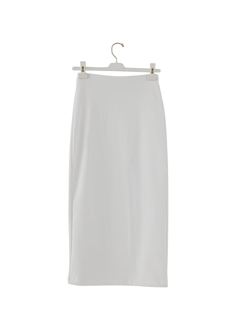 SIDE ZIPPERED MAXI SKIRT WITH SLIT