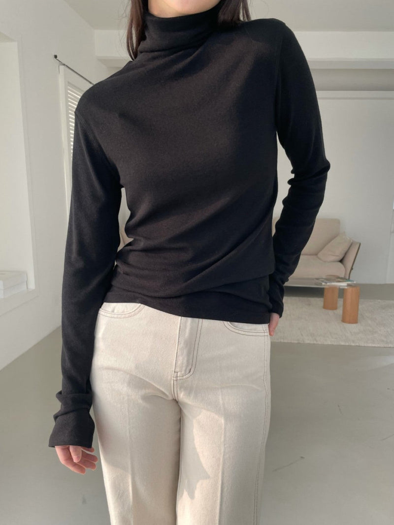 TENCEL WOOL TURTLENECK