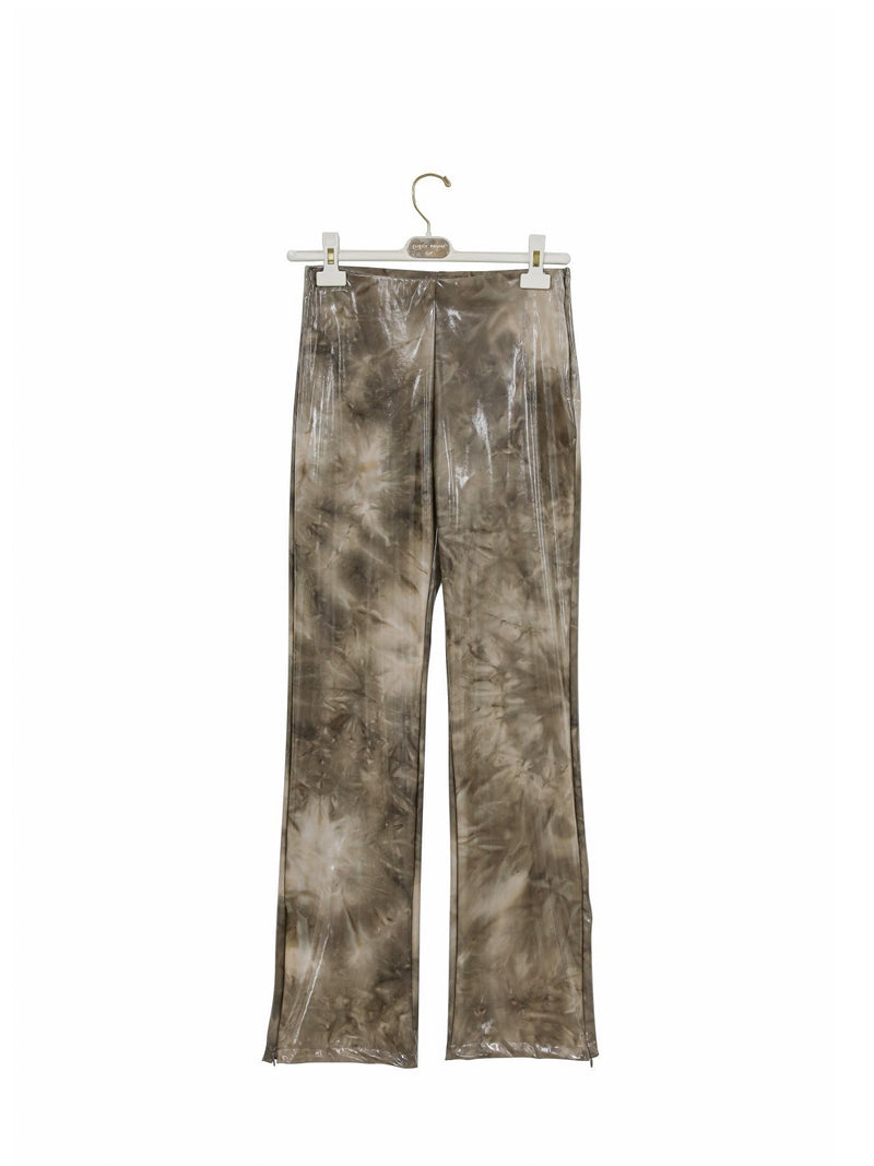 TIE-DYE ENAMEL FLARED PANTS