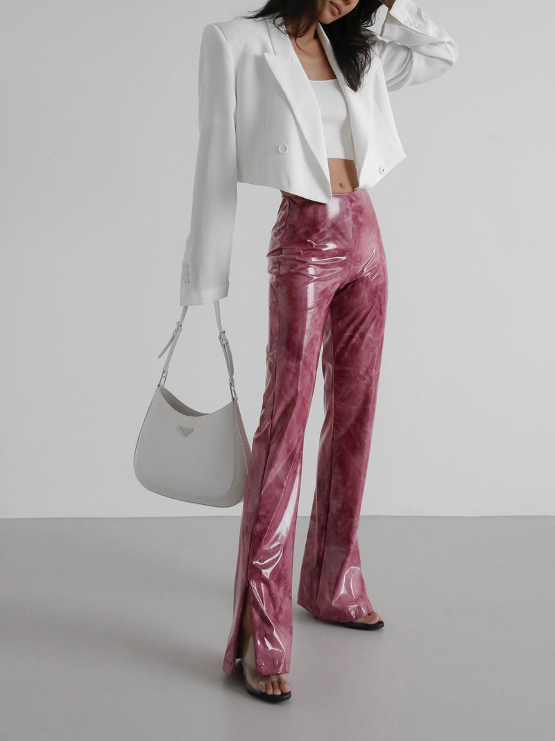 TIE-DYE ENAMEL FLARED PANTS