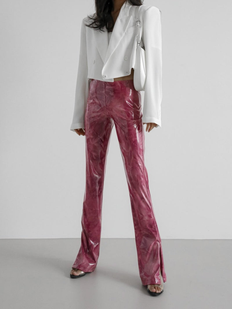 TIE-DYE ENAMEL FLARED PANTS