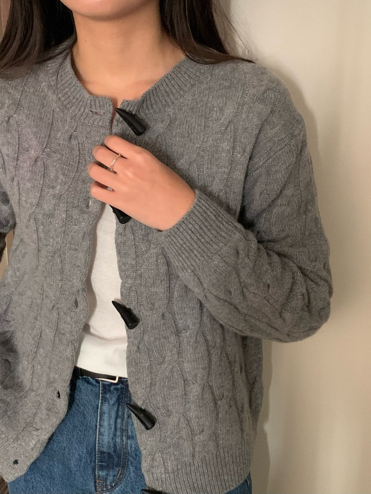 Sweater with toggle buttons online