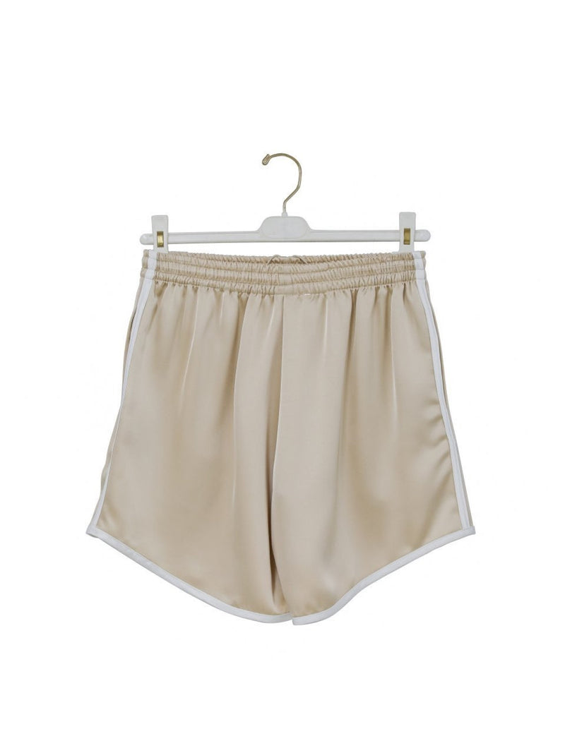 TRIMMED DETAIL SATIN SHORTS