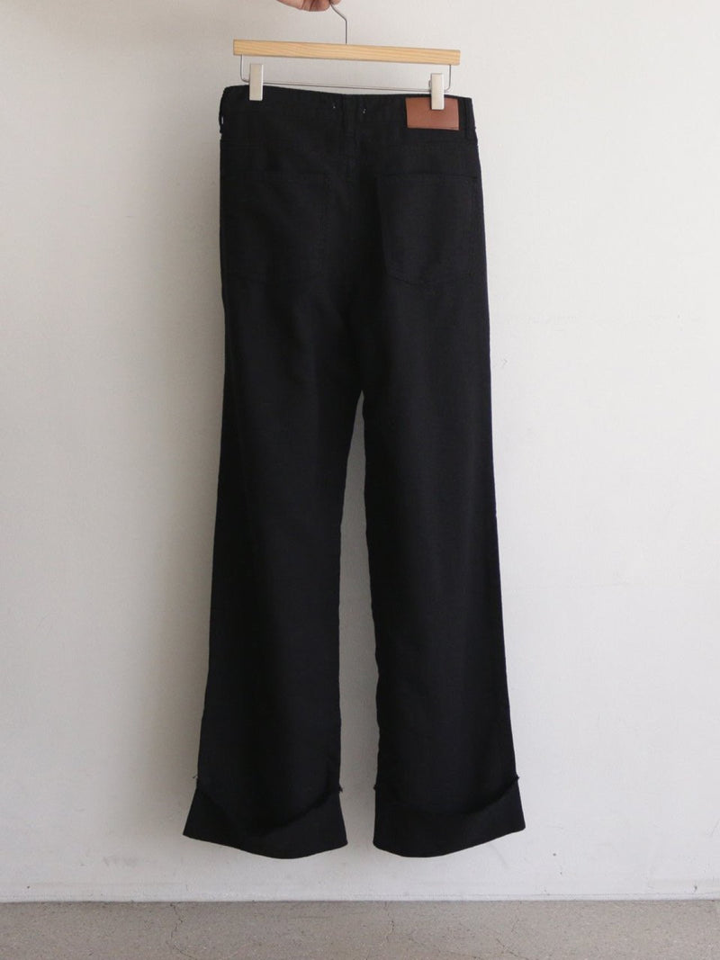 TURN-UP WIDE DENIM TROUSERS