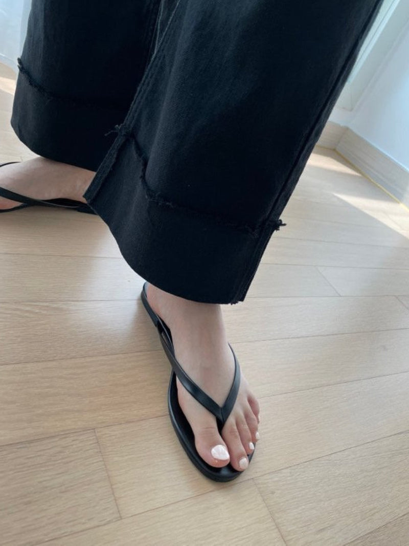 TURN-UP WIDE DENIM TROUSERS