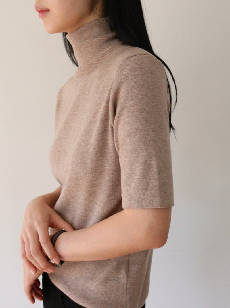 TURTLENECK HALF SLEEVE KNIT