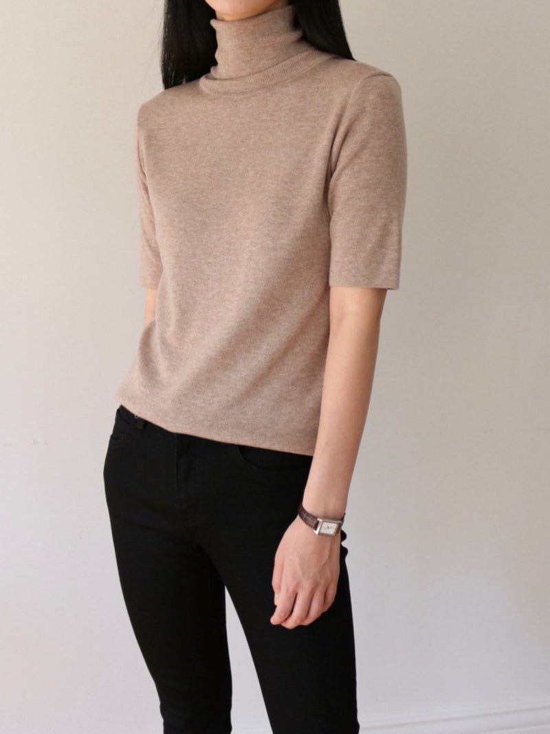 TURTLENECK HALF SLEEVE KNIT