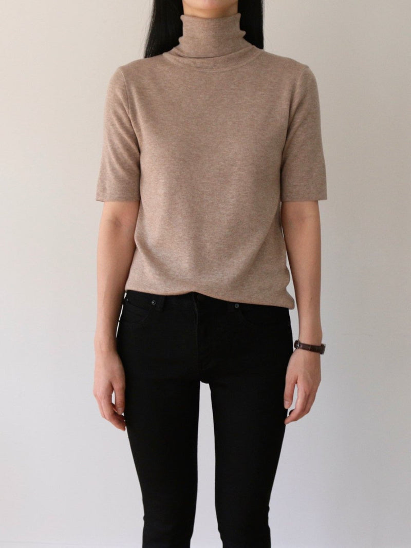 TURTLENECK HALF SLEEVE KNIT