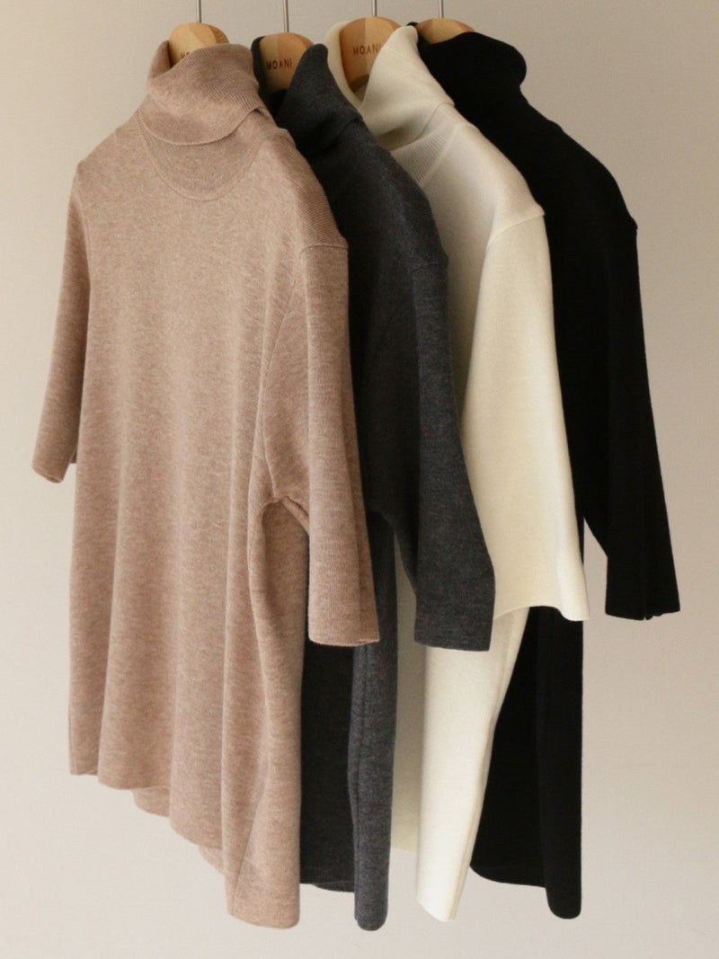 TURTLENECK HALF SLEEVE KNIT