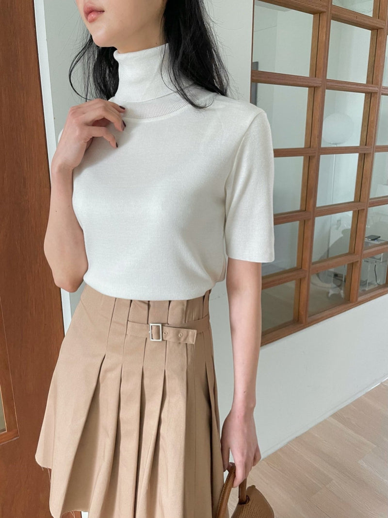 TURTLENECK HALF SLEEVE KNIT