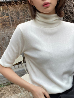 TURTLENECK HALF SLEEVE KNIT