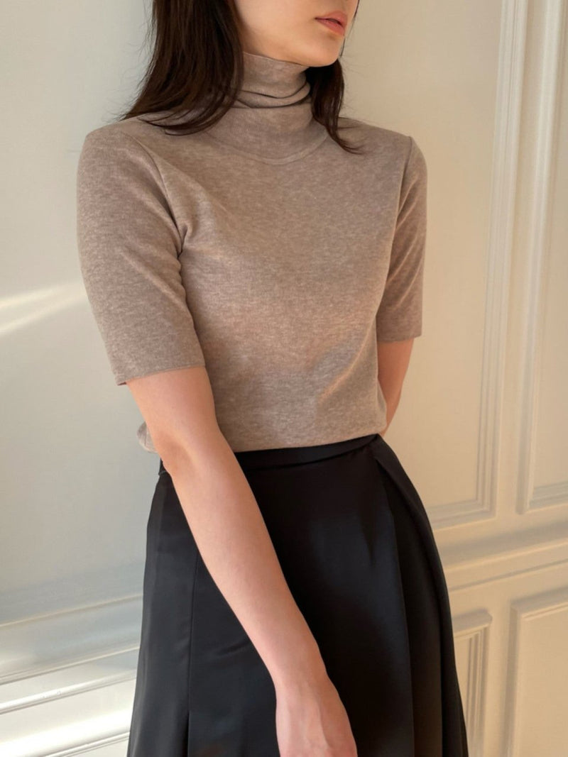 TURTLENECK HALF SLEEVE KNIT