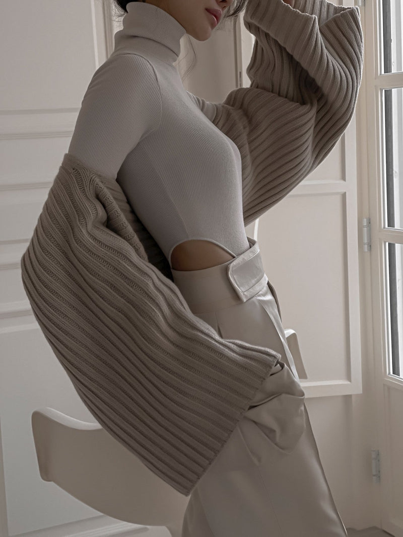 TURTLENECK RIBBED BODY SUIT