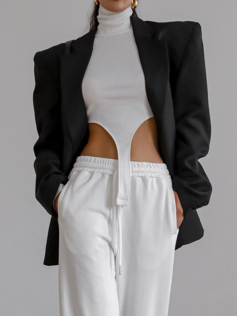 TURTLENECK RIBBED BODY SUIT