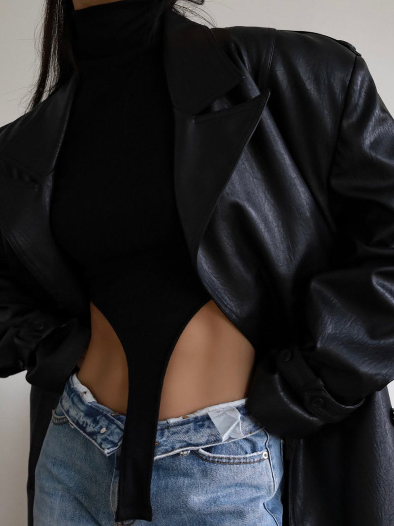TURTLENECK RIBBED BODY SUIT