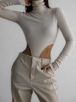 TURTLENECK RIBBED BODYSUIT