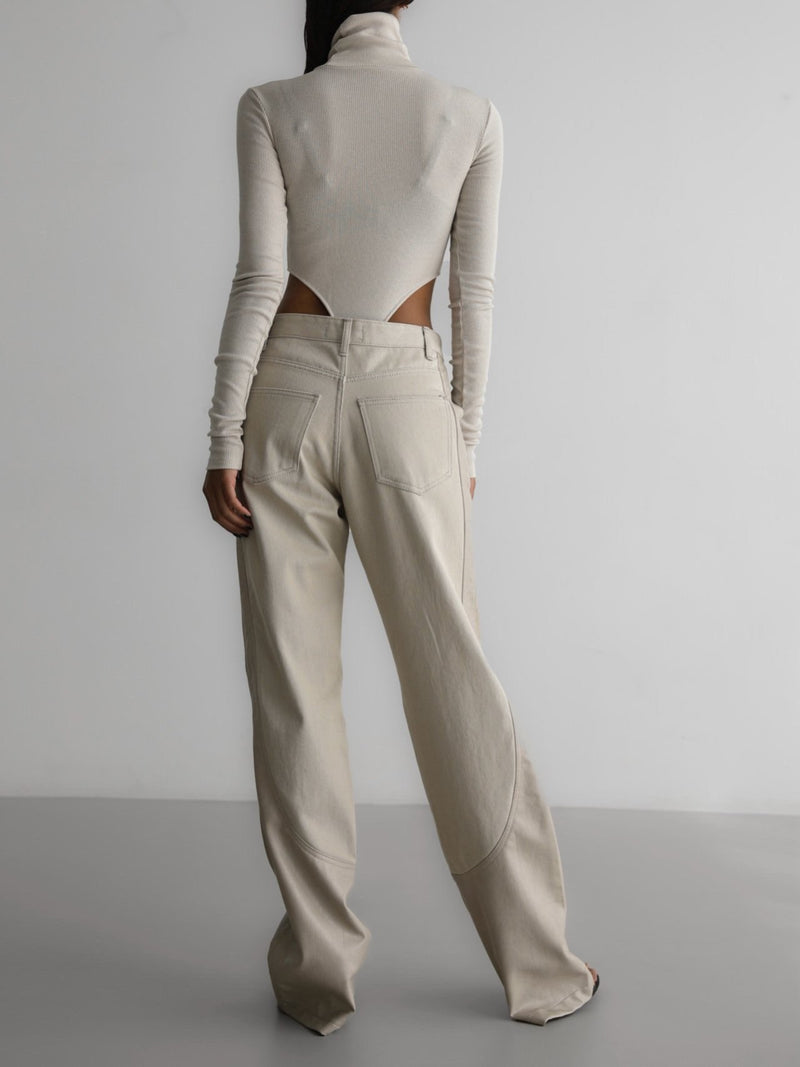 TURTLENECK RIBBED BODYSUIT