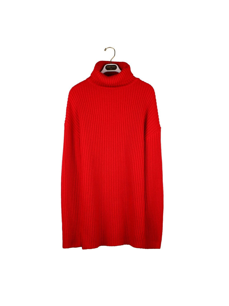 TURTLENECK RIBBED KNIT MINI DRESS
