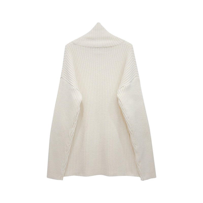 TURTLENECK RIBBED KNIT MINI DRESS