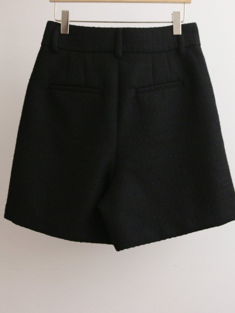 TWEED PIN TUCK SHORTS