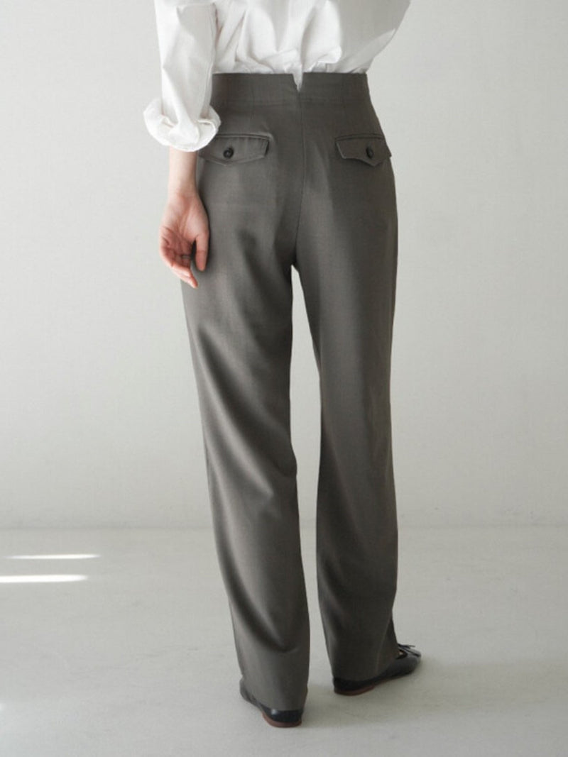 TWO PIN TUCK WIDE TROUSERS