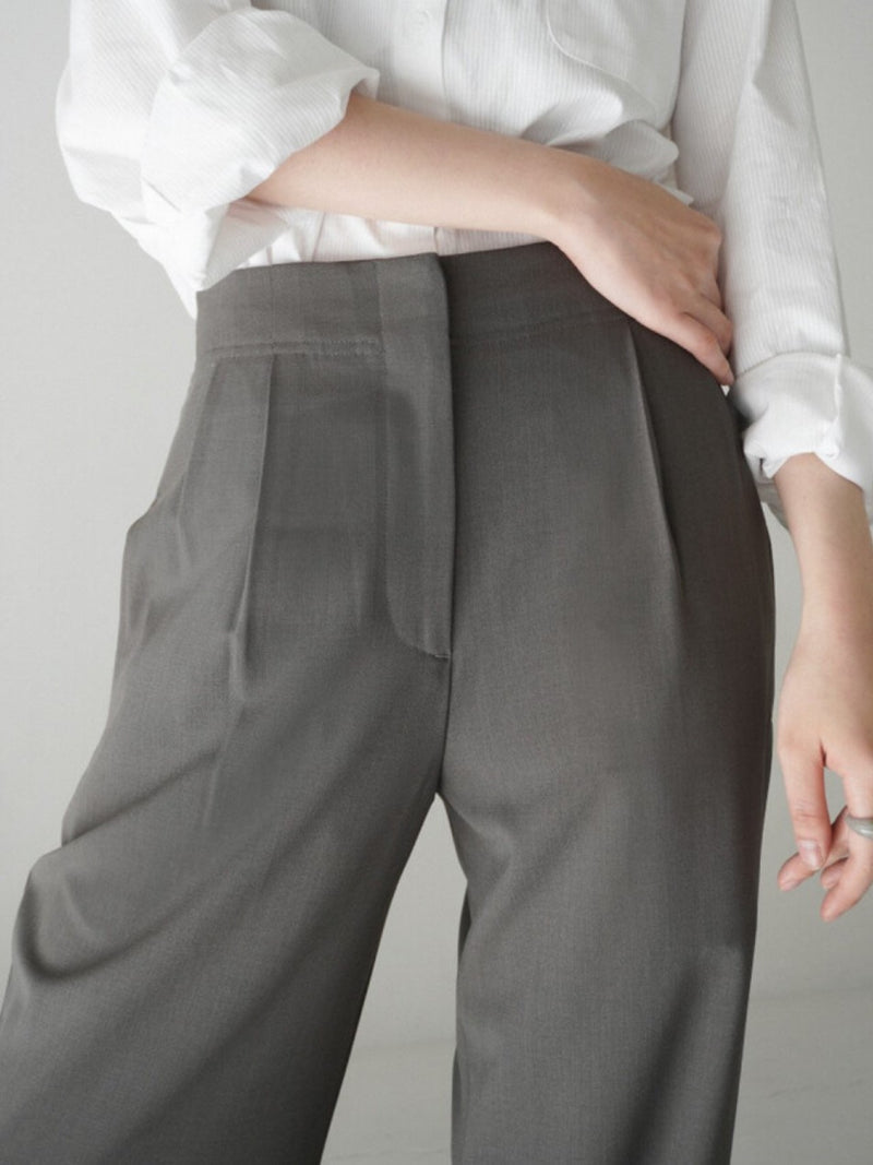 TWO PIN TUCK WIDE TROUSERS