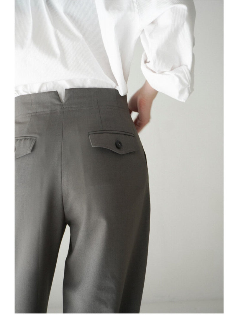TWO PIN TUCK WIDE TROUSERS