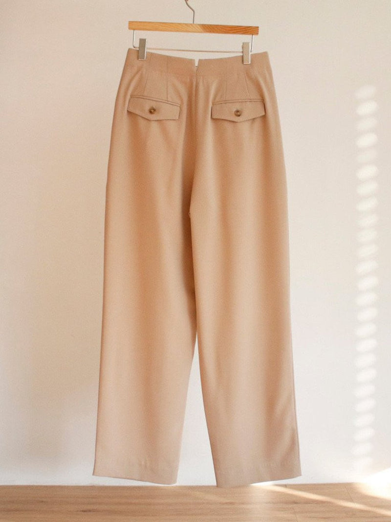 TWO PIN TUCK WIDE TROUSERS