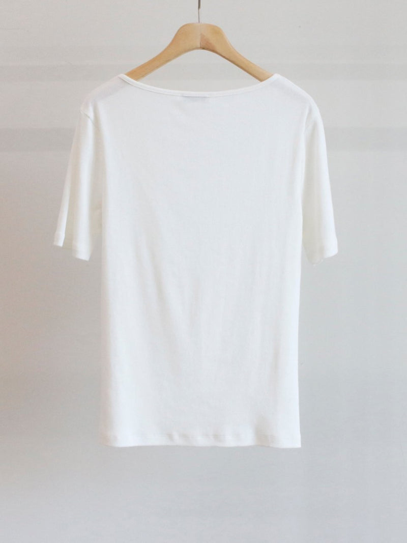 U NECK RIBBED T-SHIRT