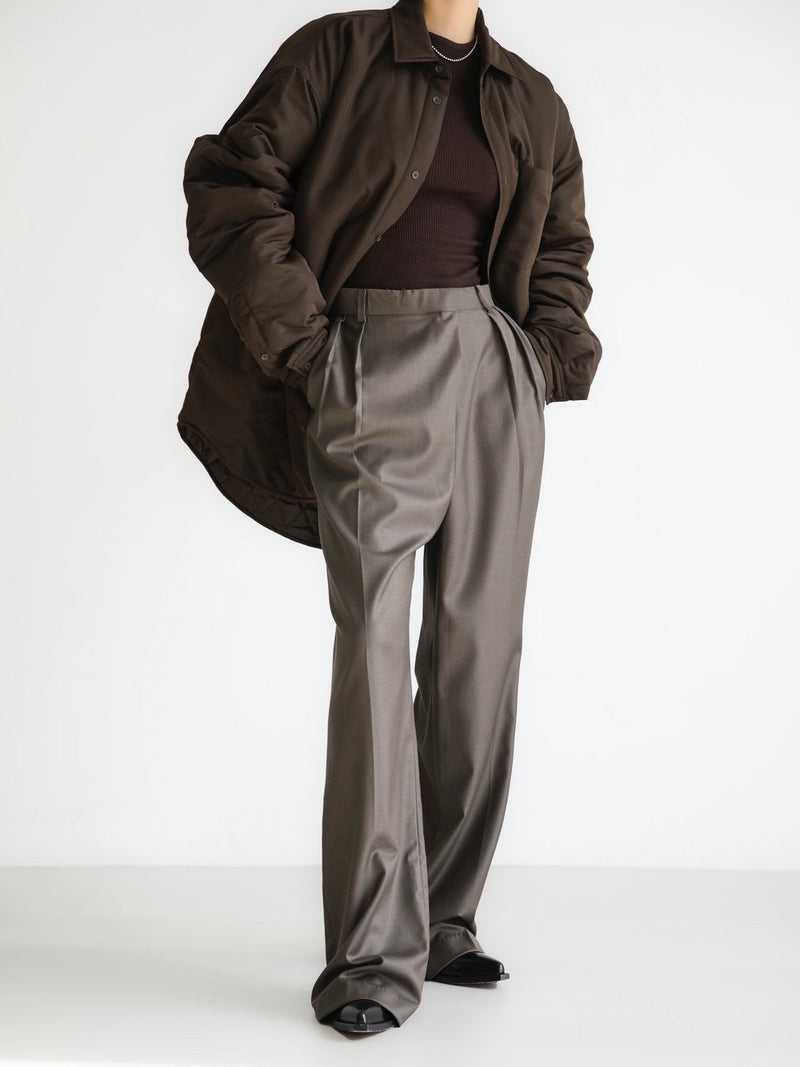 UNBALANCED FLY HIGH RISE WIDE TROUSERS