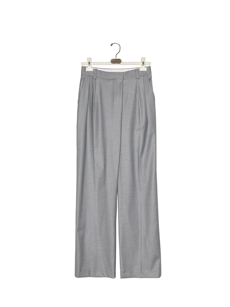 UNBALANCED FLY HIGH RISE WIDE TROUSERS