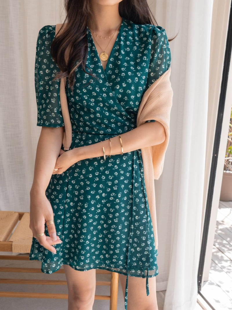 V-NECK WRAP DRESS